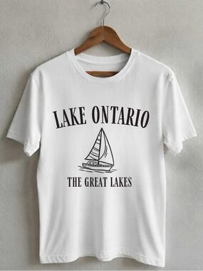 Gildan White 'Lake Ontario' Graphic Tee